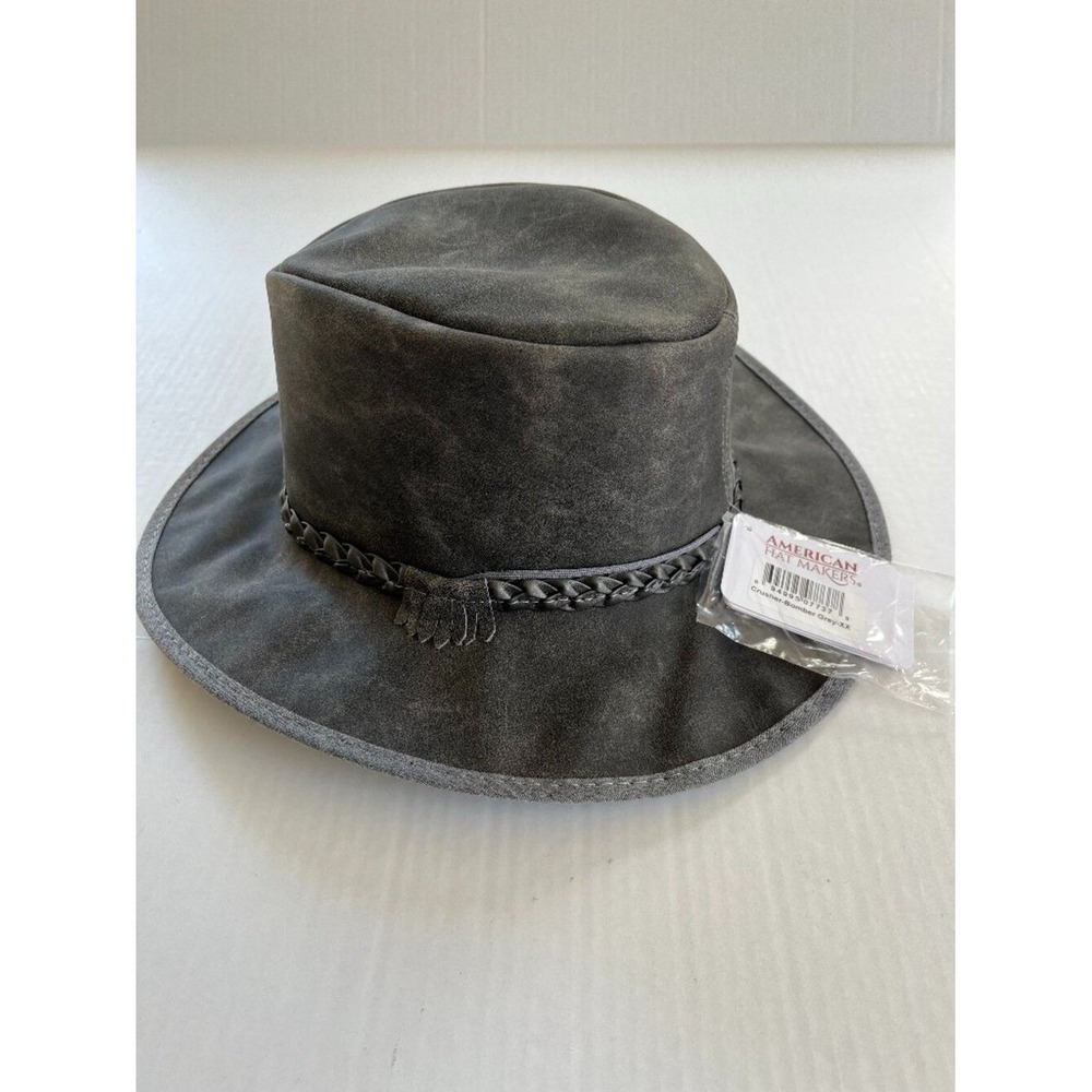 Mens Crusher Leather Cowboy Hat American Hat Makers Premium Crushable Outback